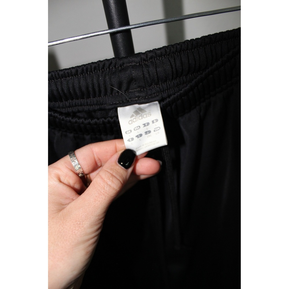 VTG Adidas Cargo Track Pants Black Grey Striped Y2K Men's Large - Picture 4 of 9